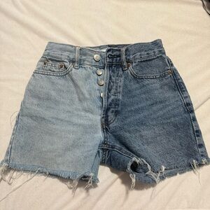 PacSun Light and Dark Blue Jean Shorts